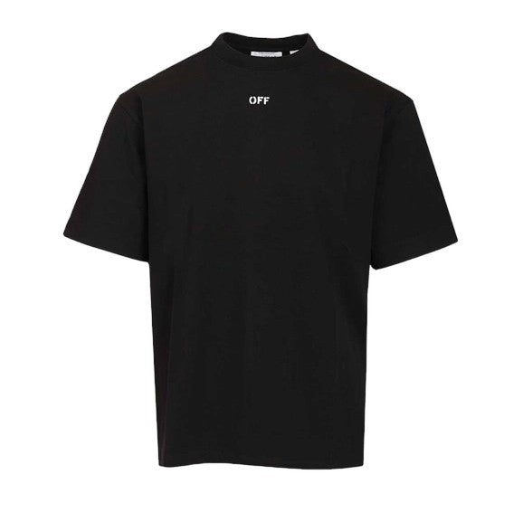 Off-White Classic Black T-Shirt With Crew Neckline