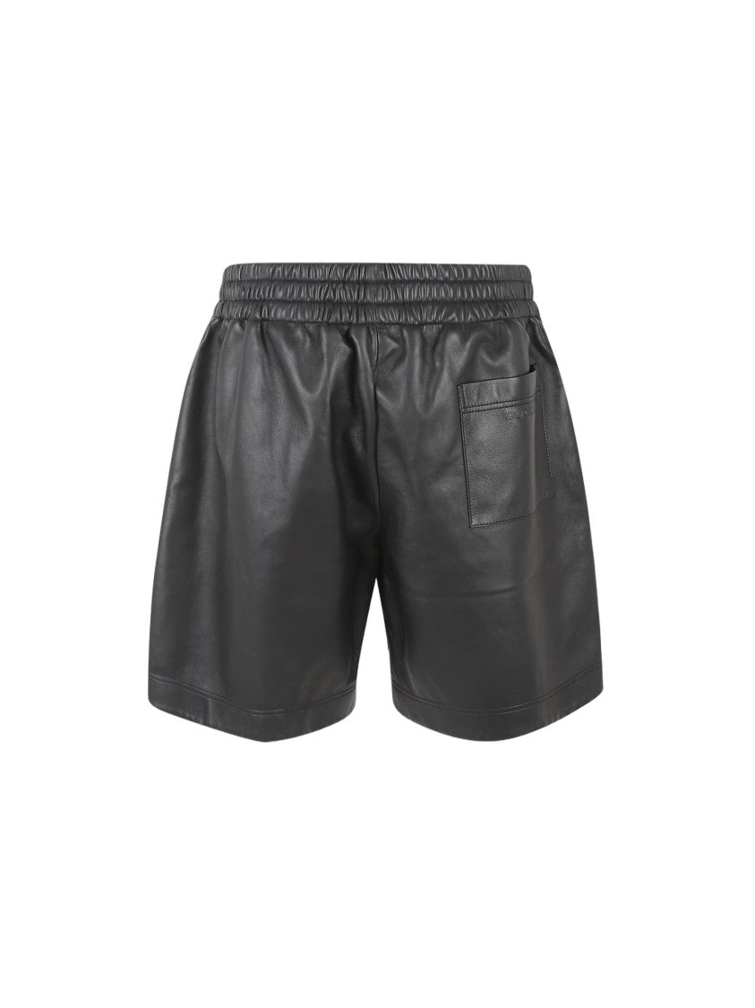 Gucci Relaxed Black Lamb Leather Shorts