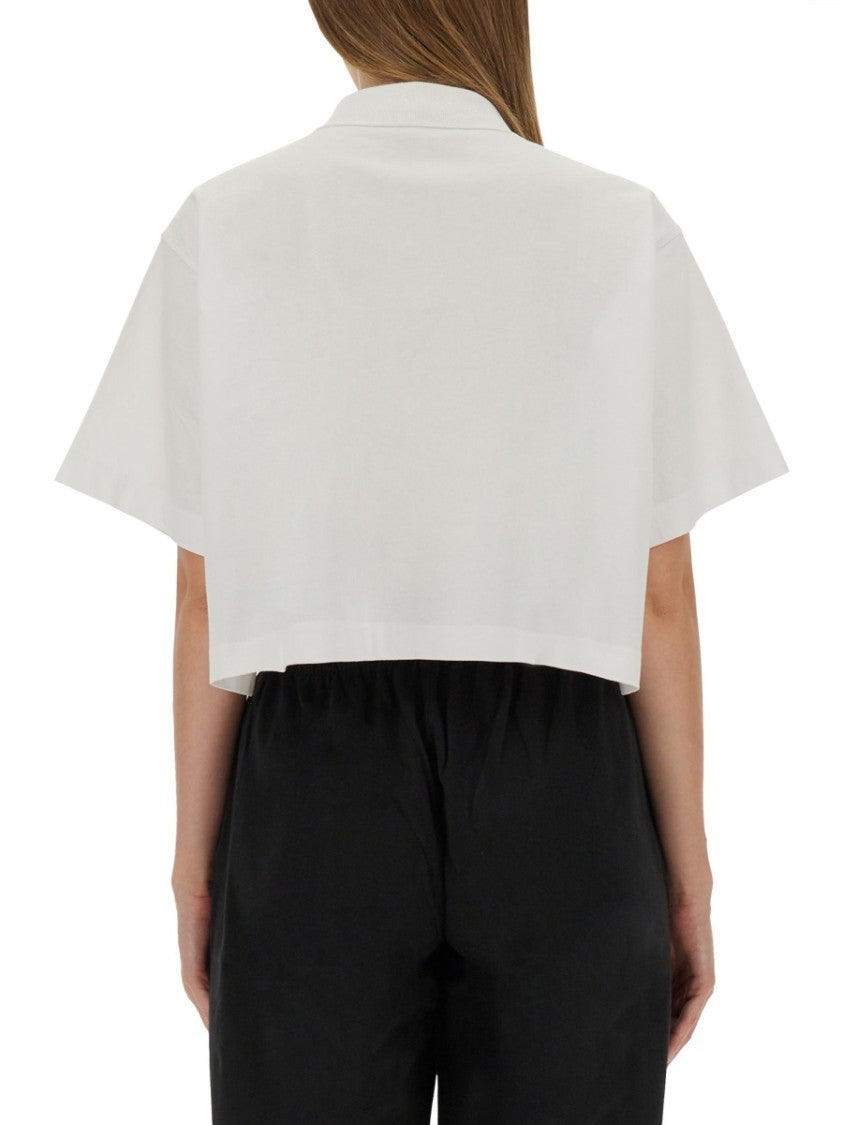 Alexander Wang Cropped Jersey Polo Shirt