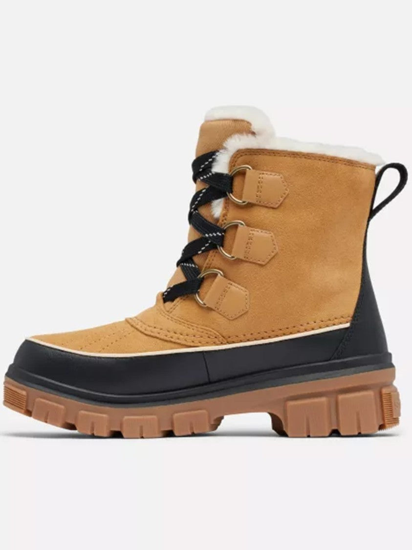 Sorel Ankle-High Rugged Tan Suede Boots With Faux Fur Lining