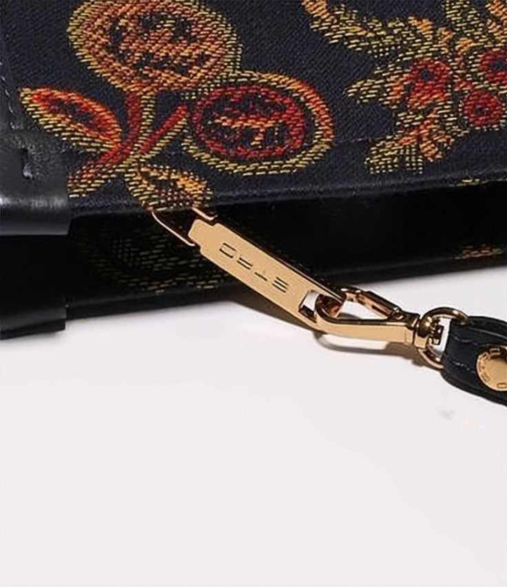 Etro Intricately Patterned Black Clutch