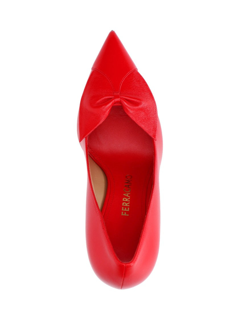 Ferragamo Pointed-Toe Pump With Mid-Height Stiletto Heel
