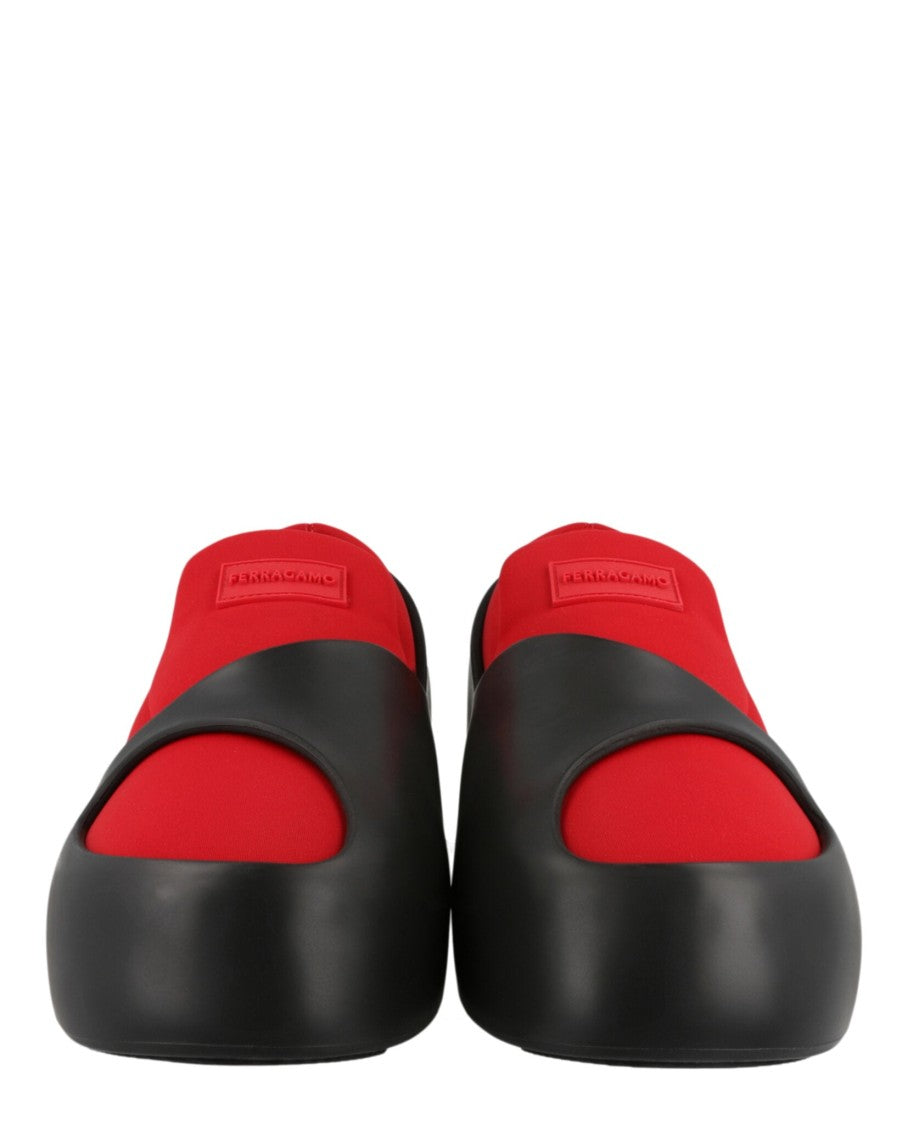 Ferragamo Lunar Paneled Slip-On Sneakers