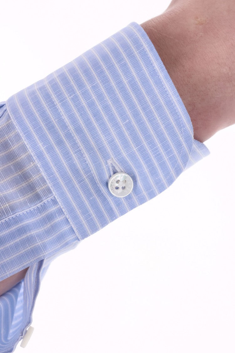 Barba Cult Line Cotton-Linen Tailored Stripe Shirt