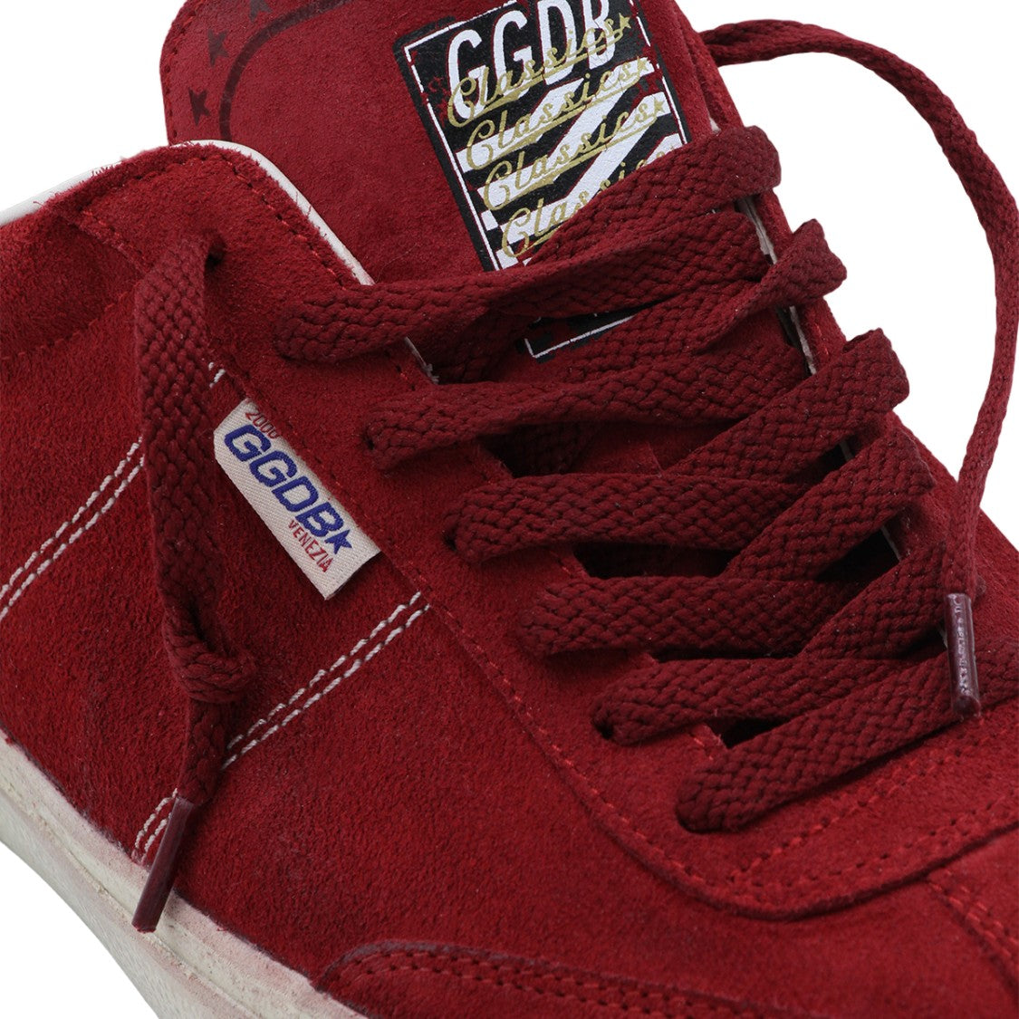 Golden Goose Rich Red Suede Low-Top Sneakers