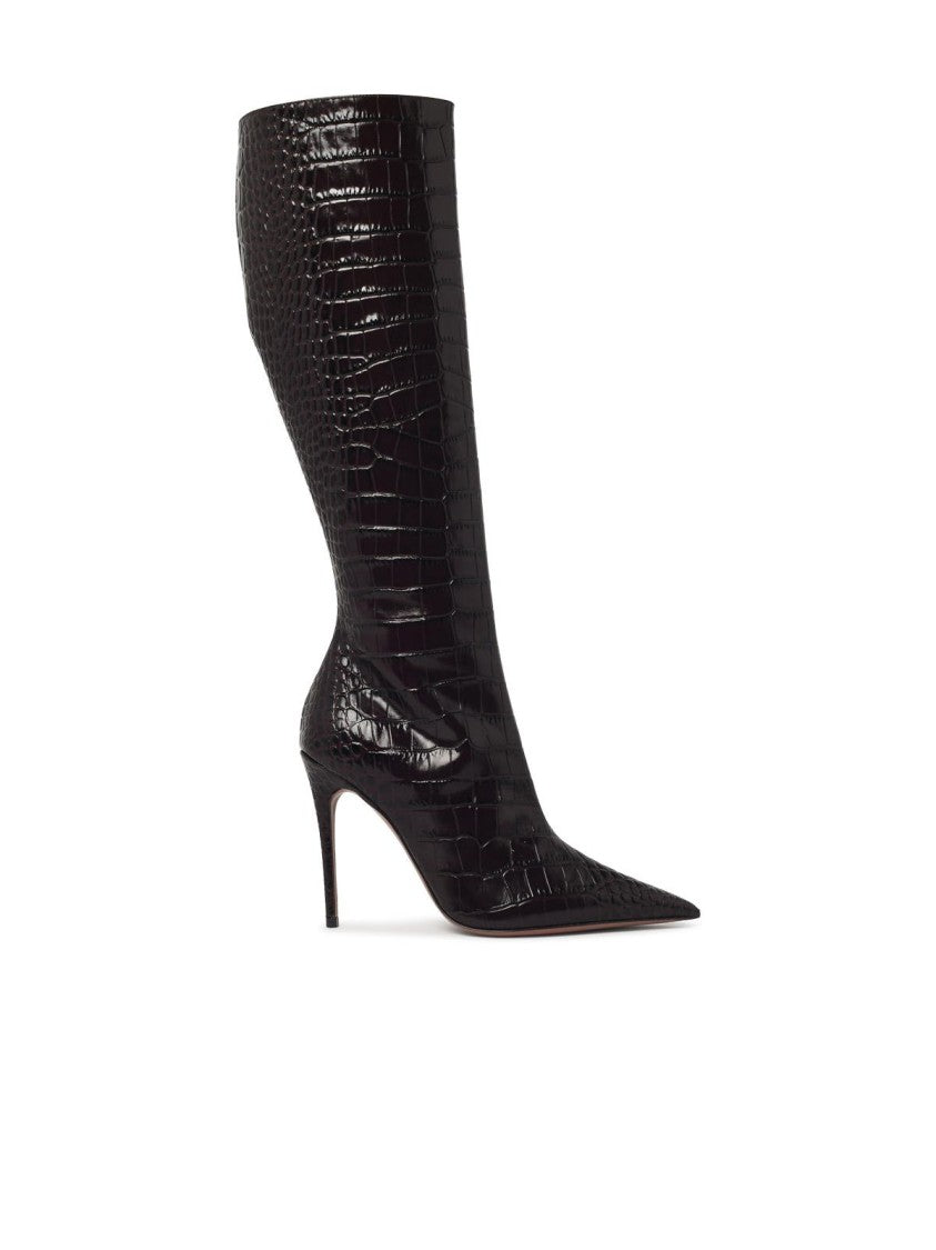 Paris Texas Vera 105' Ebony Leather Boots