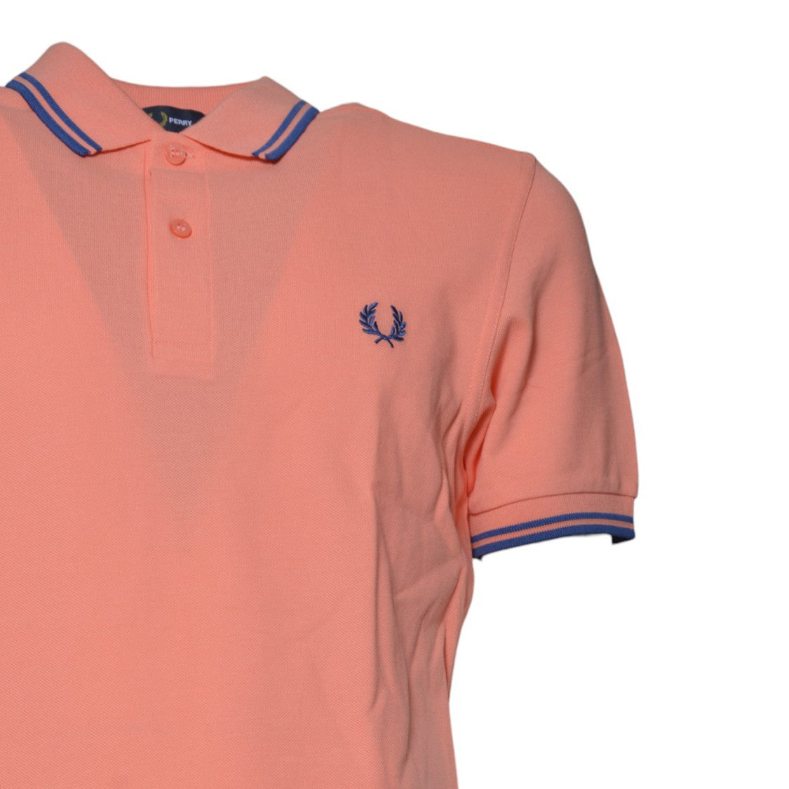 Comme Des Garçons Striped Coral Cotton Knit Polo Shirt