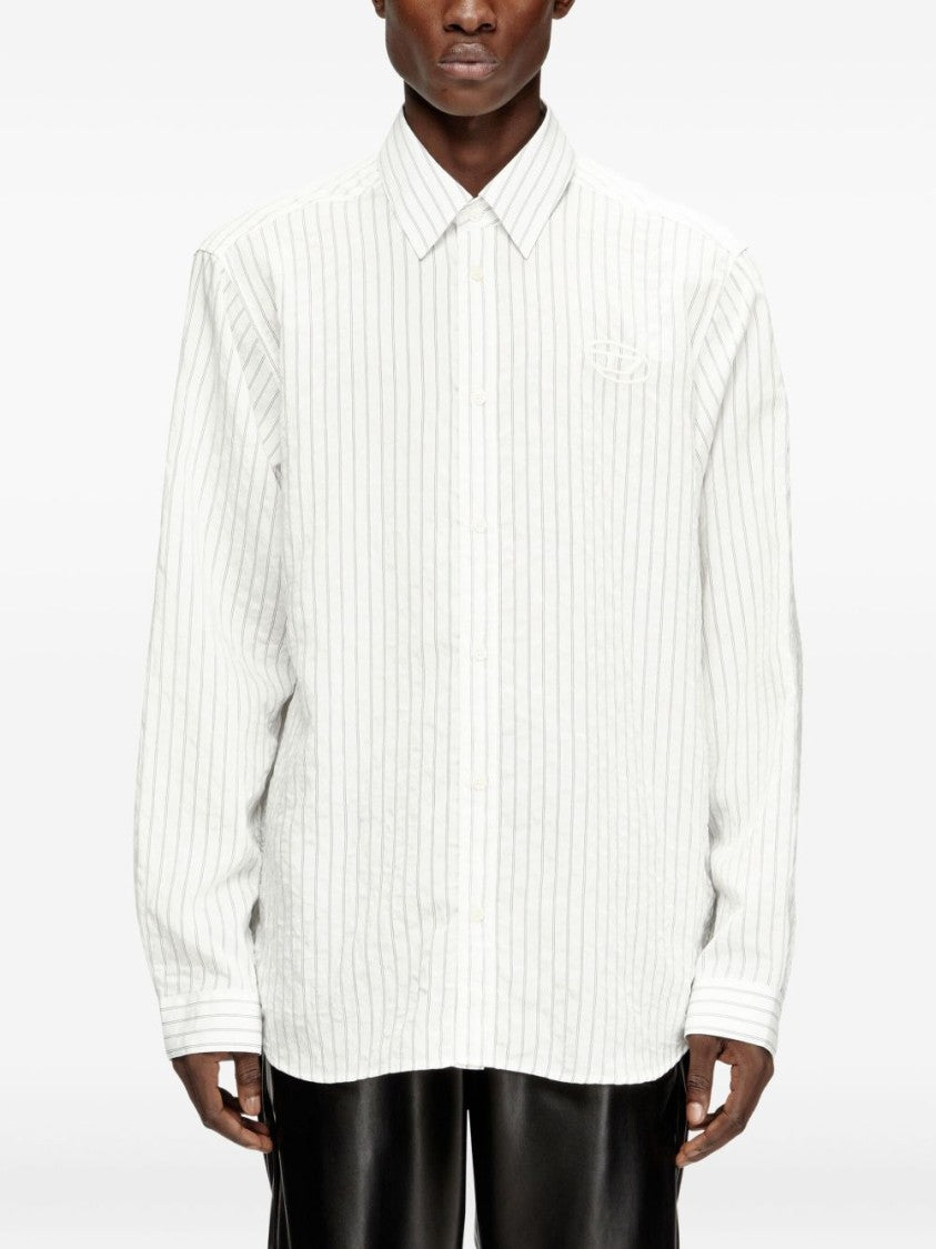 Diesel Grey White Striped Shirt