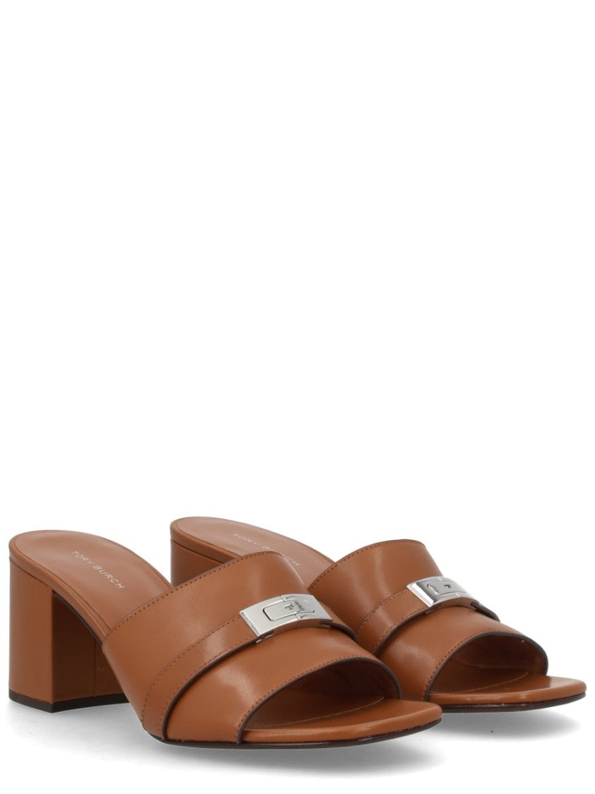 Tory Burch Leelee Bovine Leather Block Mules