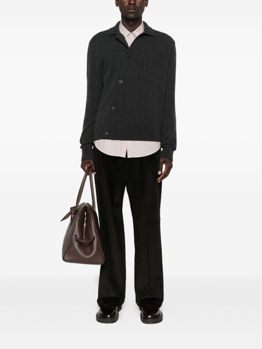 Jacquemus Dark Grey Wool Cashmere Patch Sweater