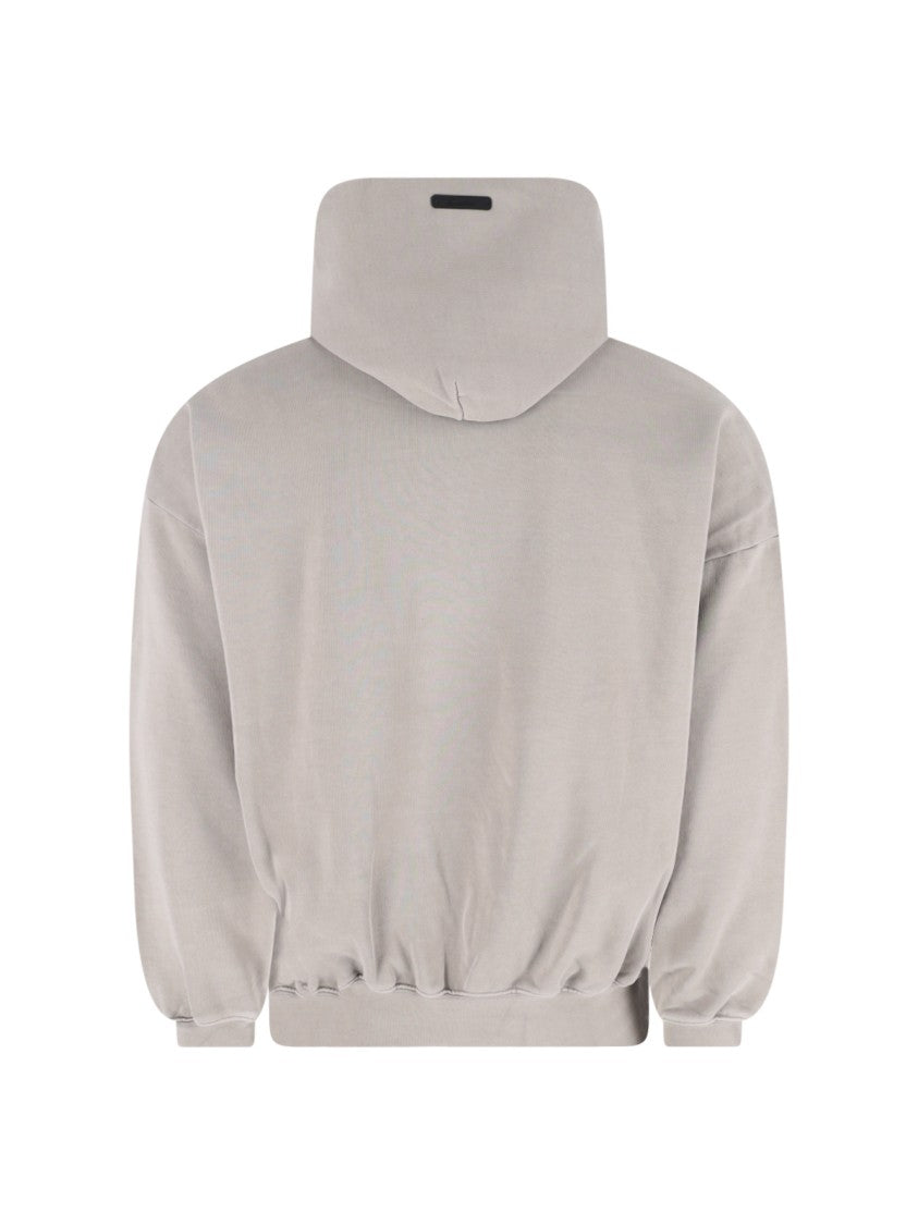 Fear Of God Essentials Black Oversized Arched Logo Hooded Sweatshirt