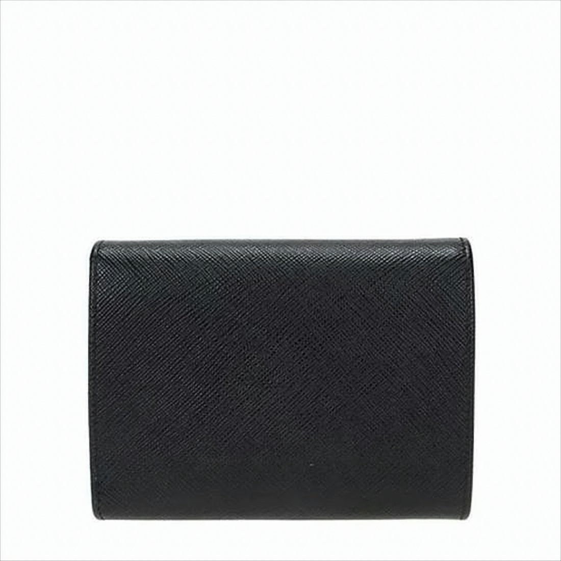 Prada Textured Leather Compact Wallet