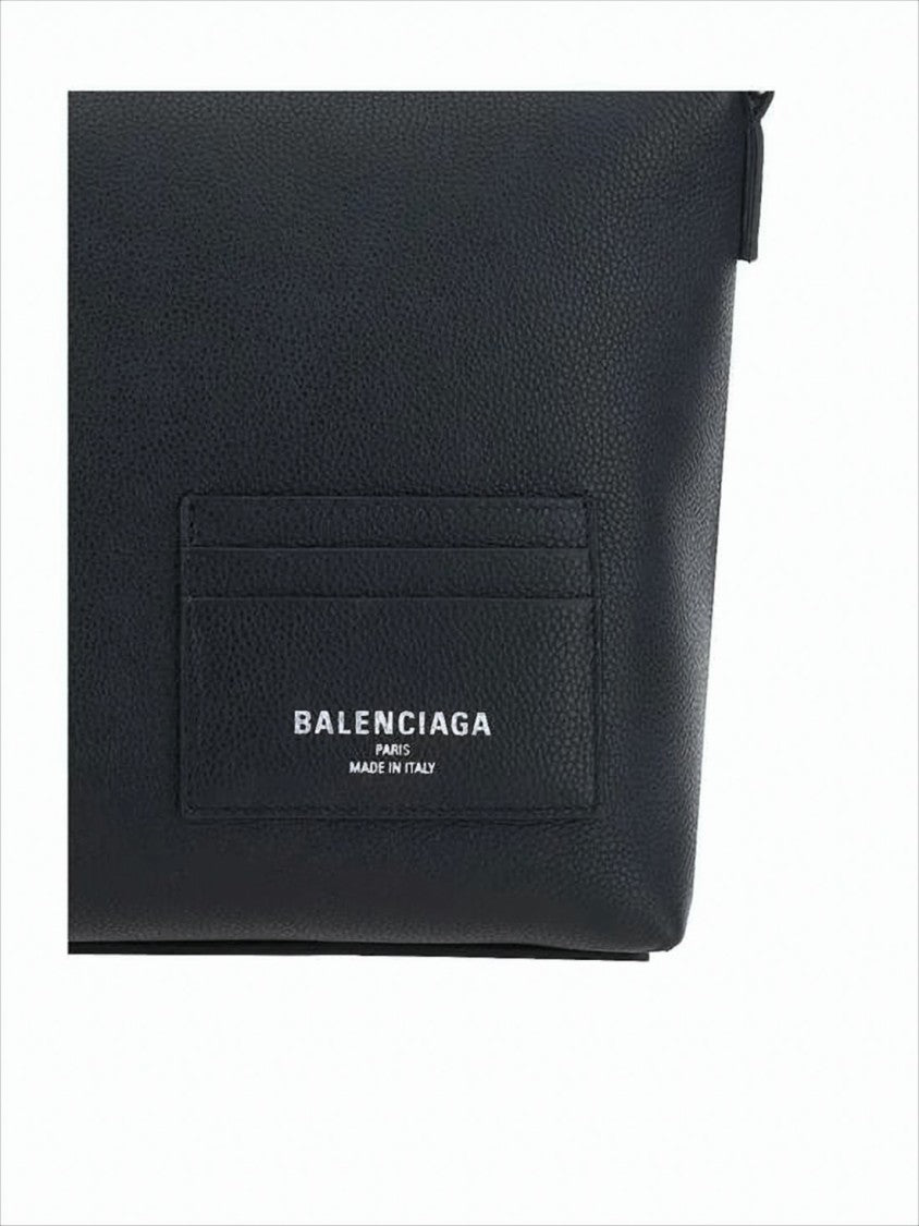 Balenciaga Rectangular Textured Leather Shoulder Bag With Adjustable Strap