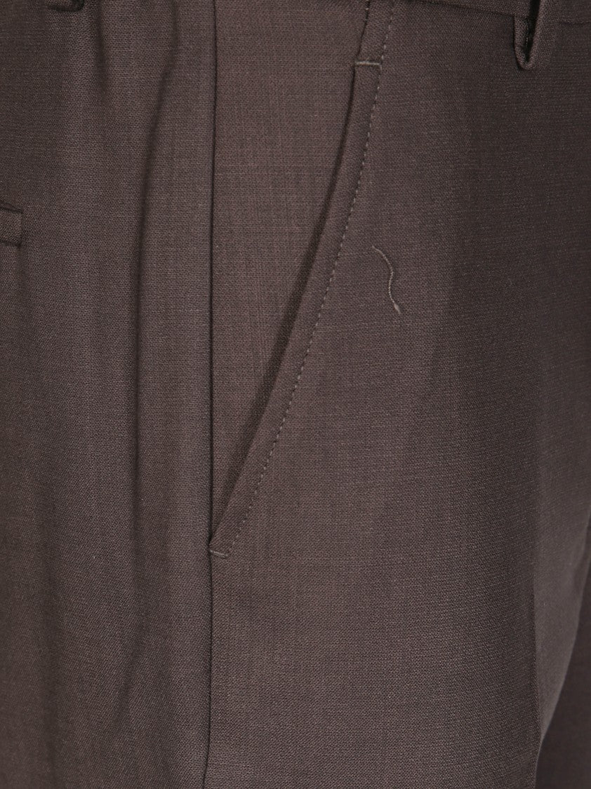 Incotex Tailored Neutral Straight-Leg Pants With Elasticized Back Waistband