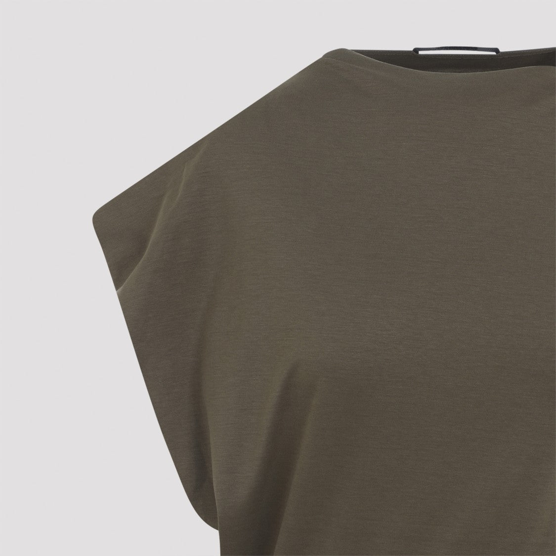 Jacquemus Asymmetrical One-Shoulder Midi Dress In Muted Olive Green
