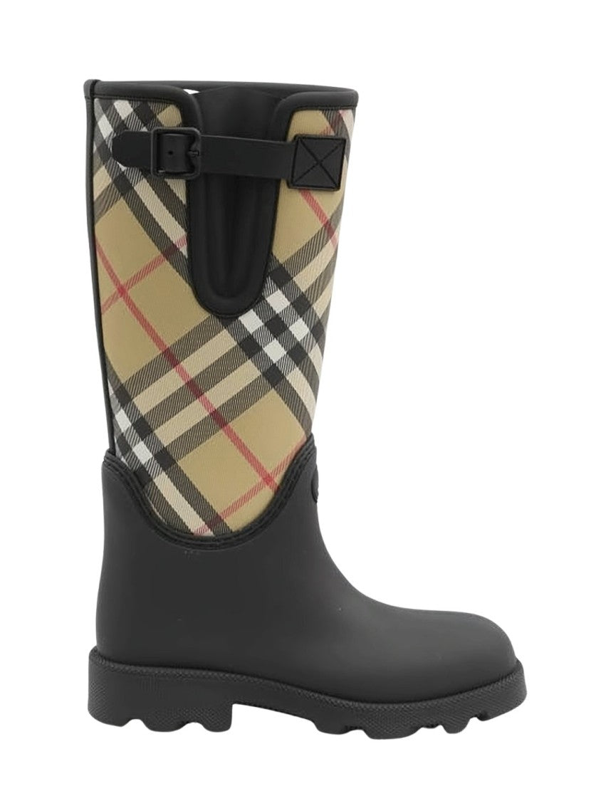 Burberry High Rubber Boots With Classic Checkered Upper
