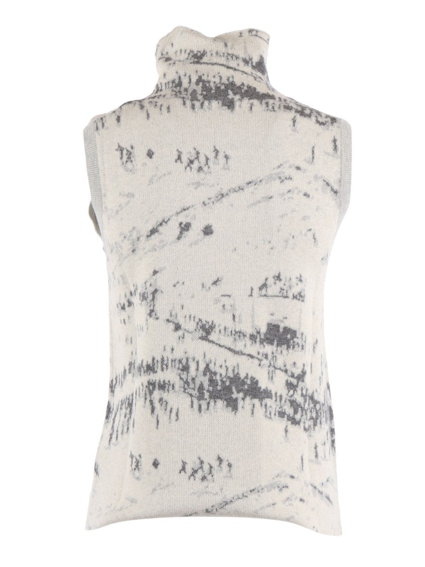 Ballantyne Turtleneck Slipover Sweater In Soft Wool-Cotton Blend