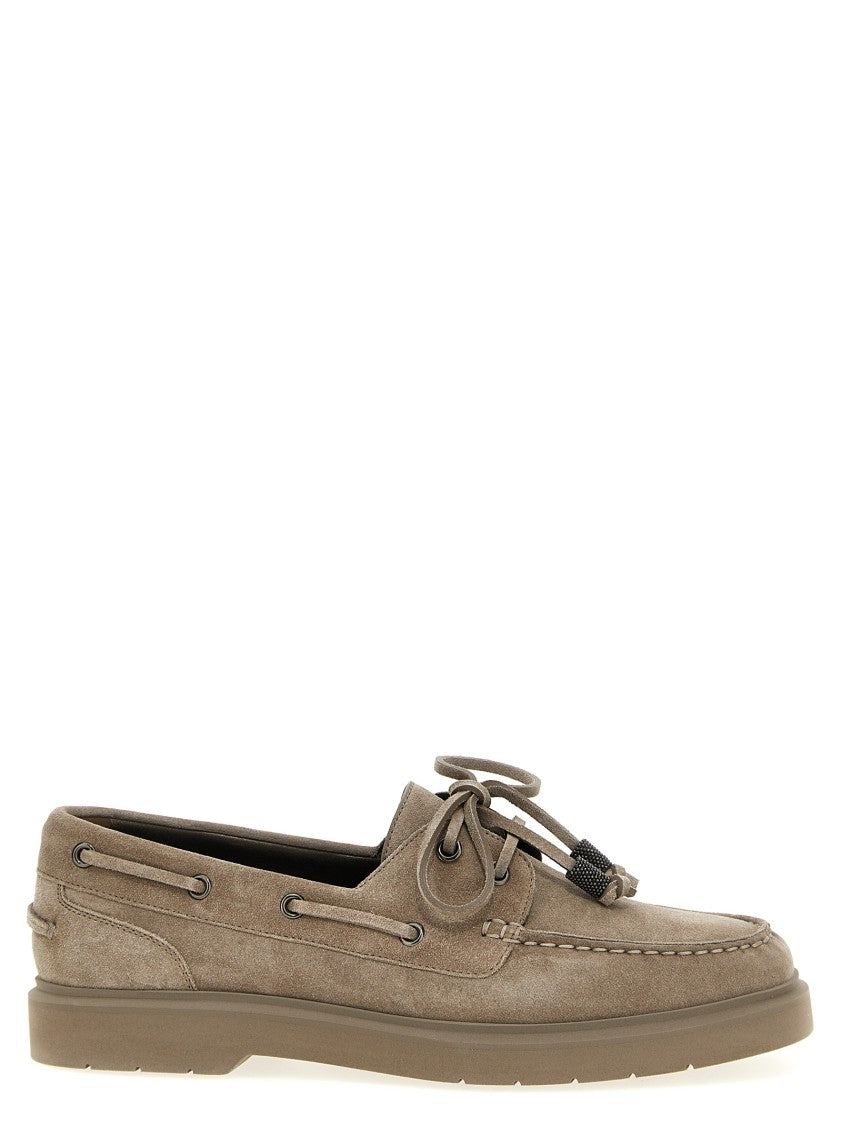 Brunello Cucinelli Suede Loafers With Jewel Detail