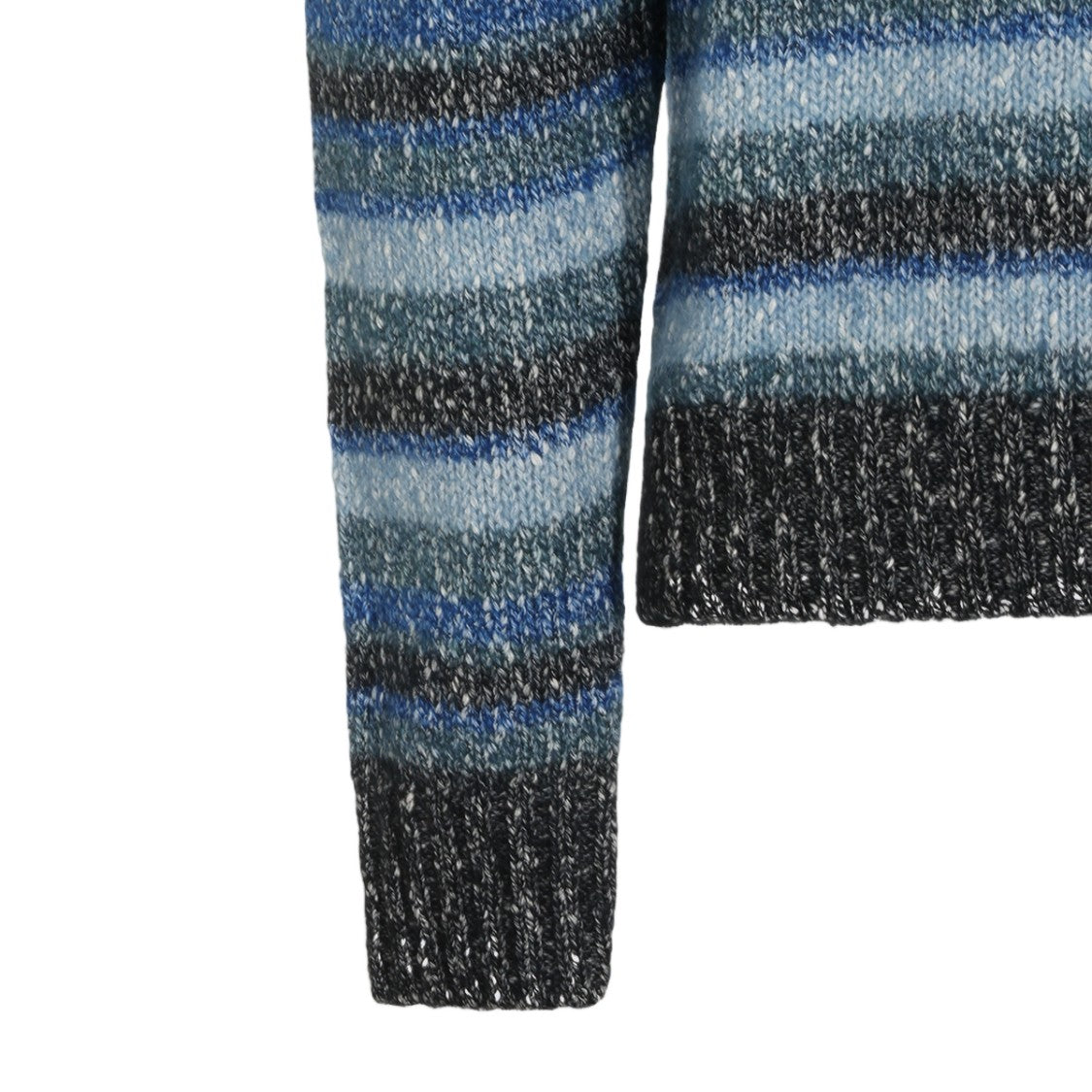 Nn.07 Horizontal Stripe Knitted Sweater With V-Neck And Ribbed Details