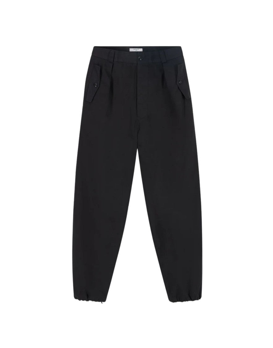 Cellar Door Dark Navy Cotton Ripstop Loose Fit Trousers