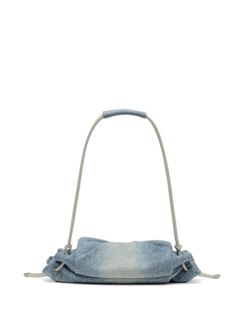 Diesel Ruched Handbag In Gradient Blue Fabric With Comfortable Strap