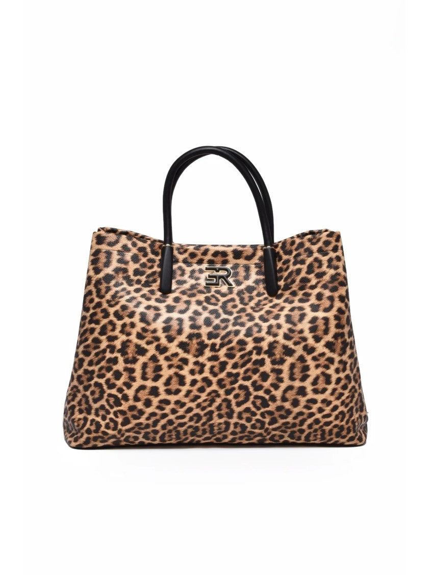 Ermanno Firenze Leopard Polyurethane Virginia Handbag