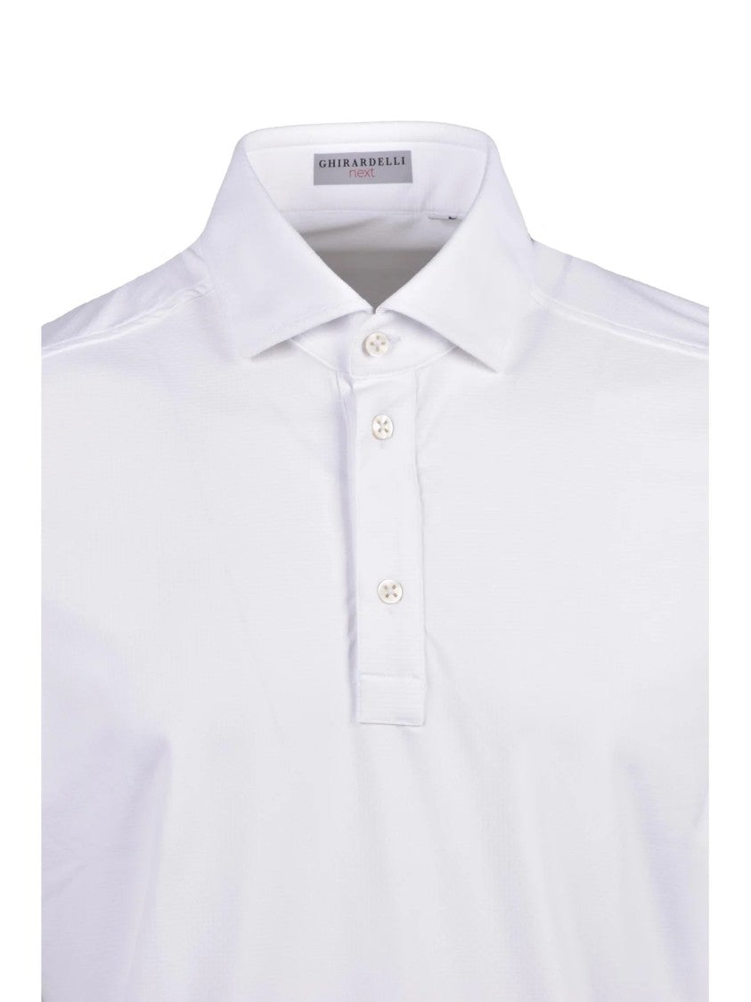 Ghirardelli Next White Polyamide-Blend Technical Polo Shirt