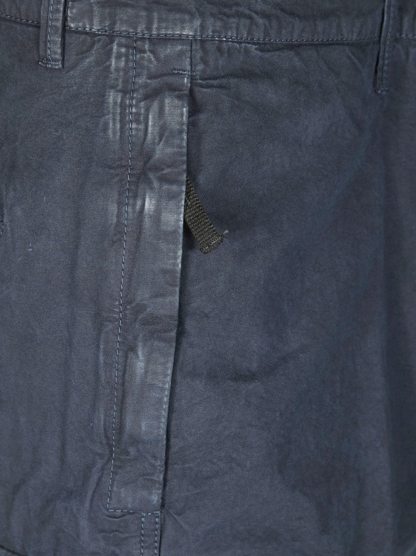 Stone Island Blue Cotton Multiple Pockets Shorts