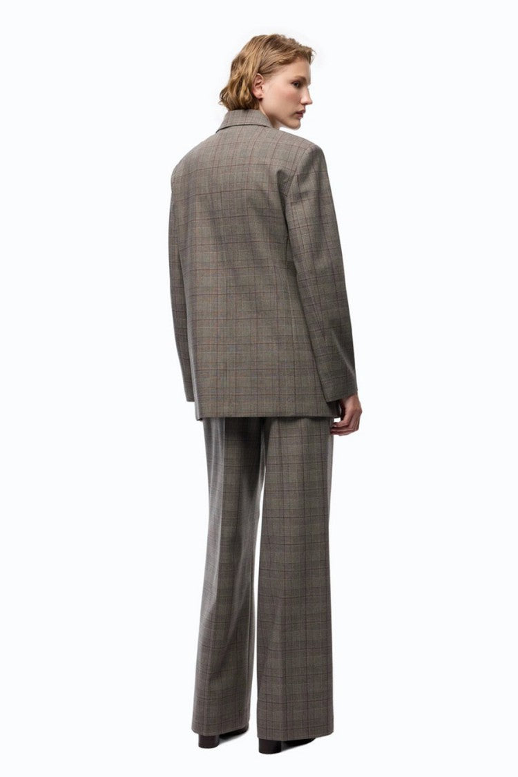 Pinko Multicolor Polyester-Wool Blend Plaid Blazer