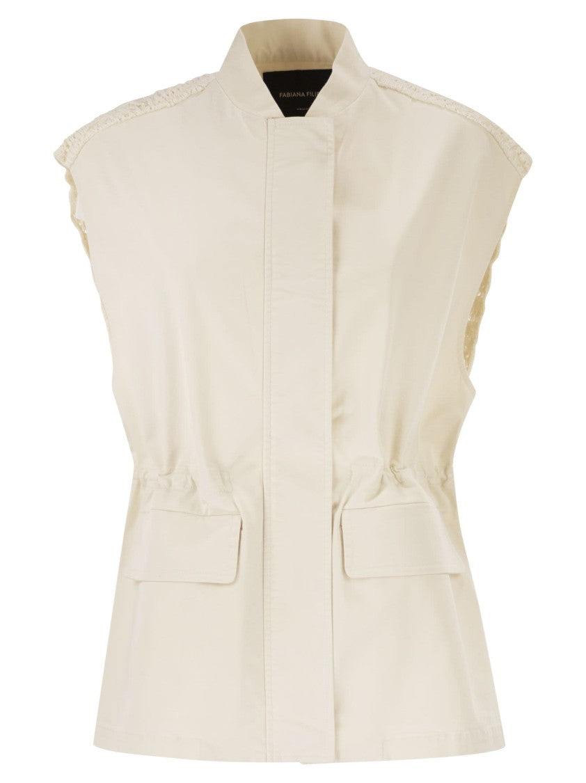 Fabiana Filippi Dual-Material Waistcoat In Poplin And Knitted Fabric