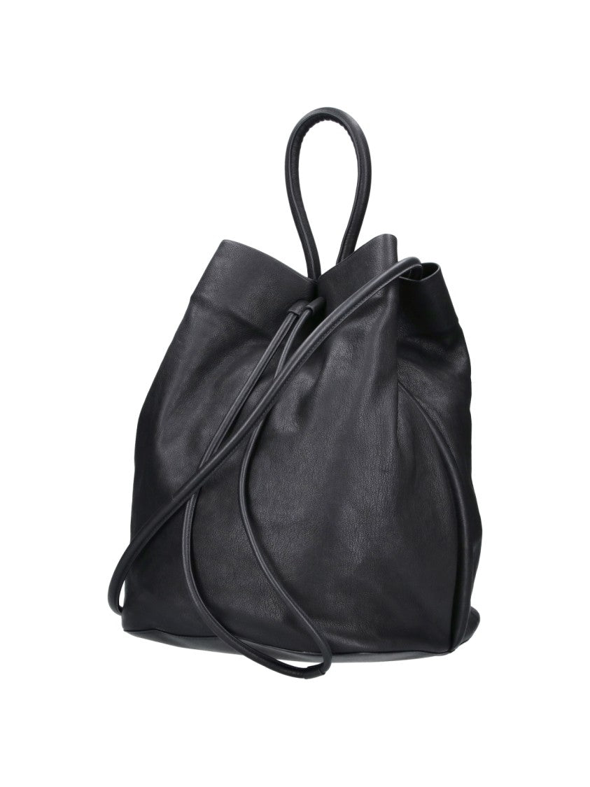 Uma Wang Bucket Bag In Soft Lambskin Leather With Drawstring Closure