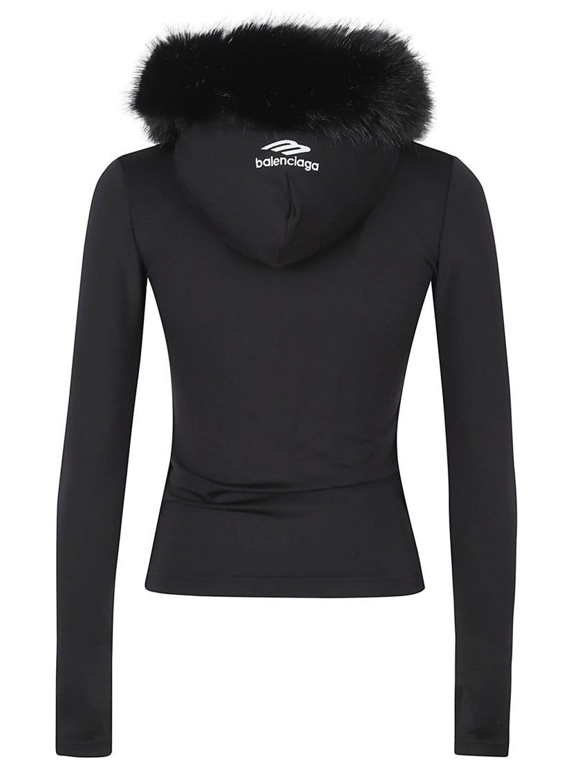 Balenciaga Technical Dry Jockey Jacket With Faux Fur Accents