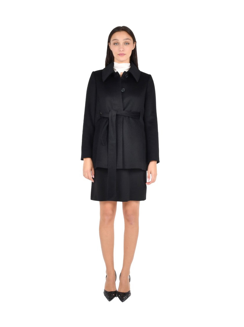 Pennyblack Tailored Wool Coat With Waist Belt
