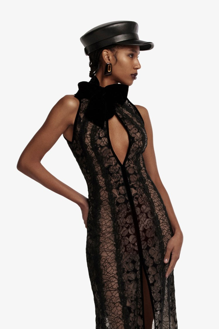 Saiid Kobeisy Jet Black Crepe Short Dress