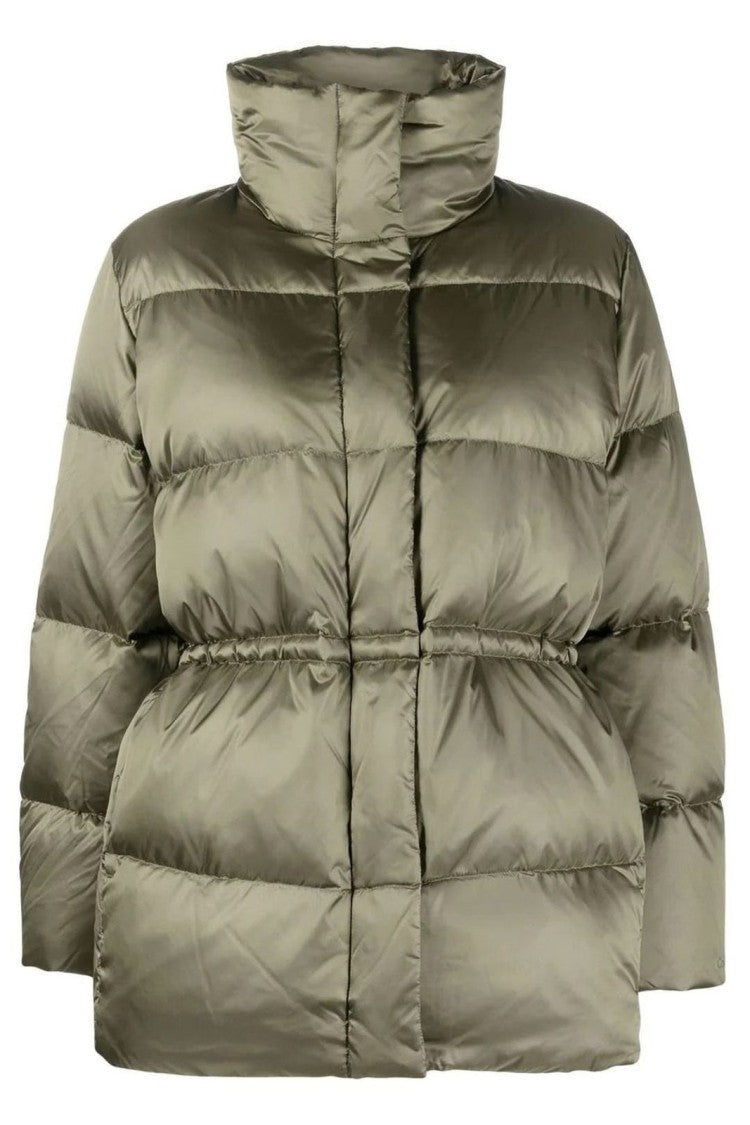 Calvin Klein Boxy Green Puffer Coat With Quilted Design