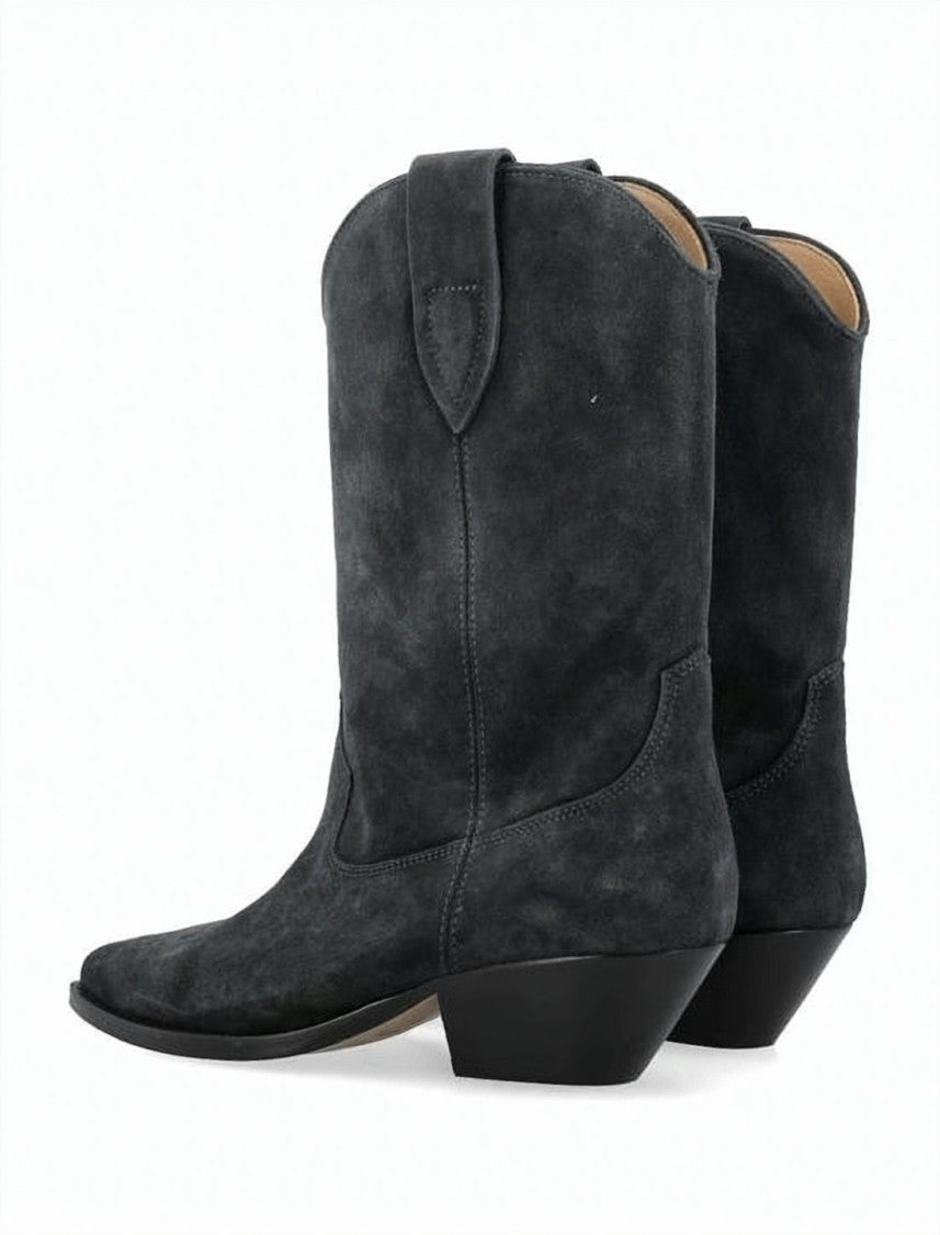 Isabel Marant Mid-Calf Suede Leather Cowboy Boots