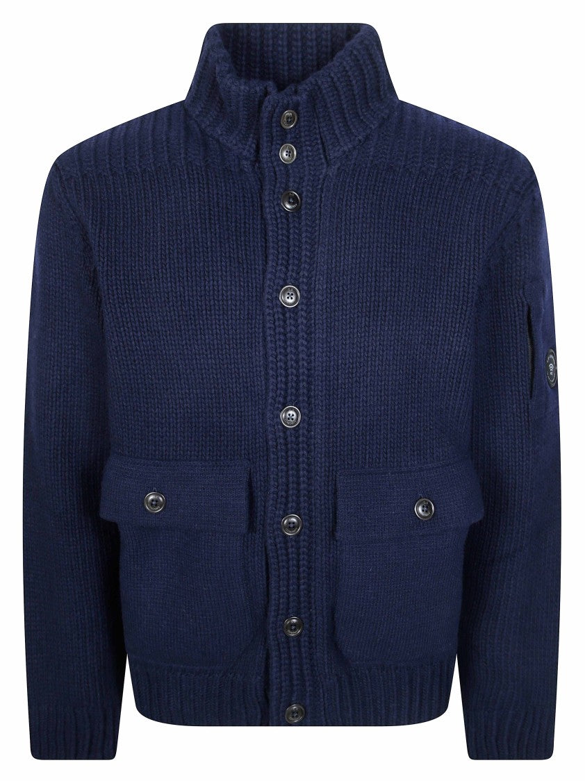 C.P. Company Lambswool Grs Button Lens Flap Pockets Sweater