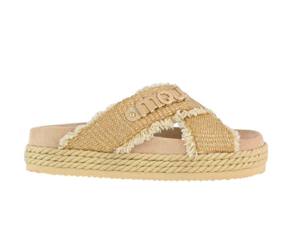 Mou Platform Slide Sandal With Woven Straps
