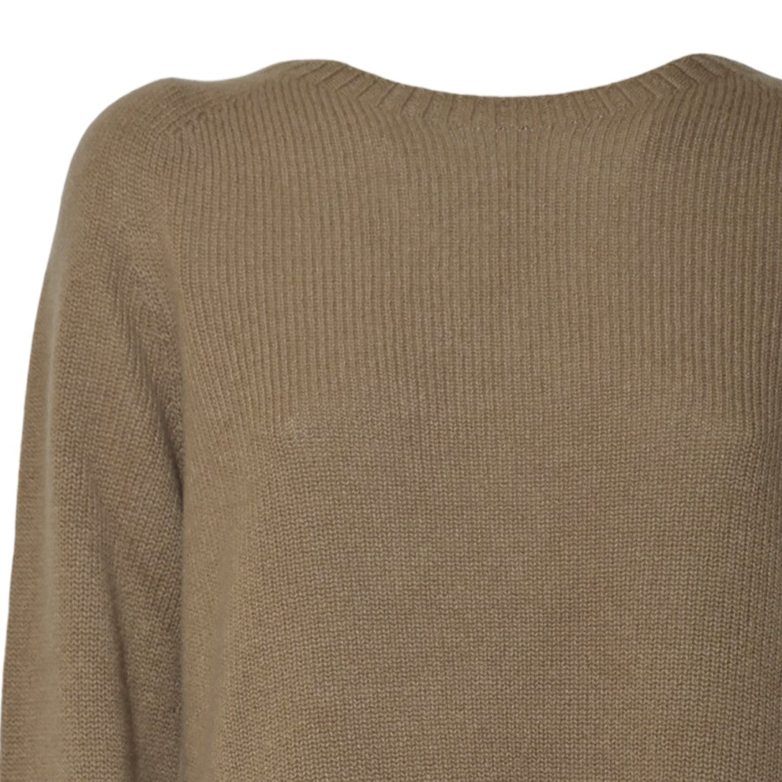 Max Mara Relaxed Fit Brown Knit Top With Ribbed Detailing