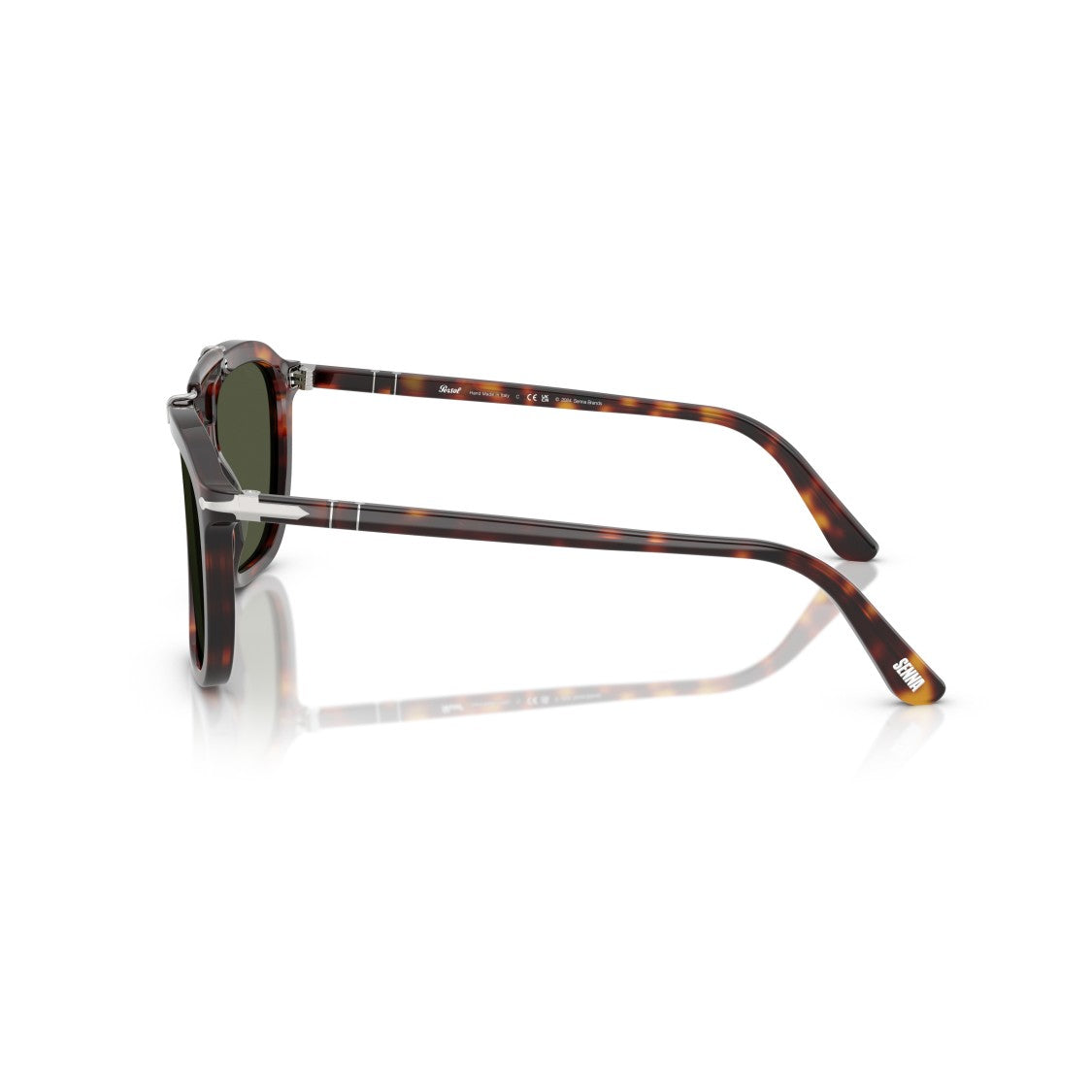 Persol 0Po0203s Square Frame Tortoiseshell Acetate Sunglasses With Silver Accents