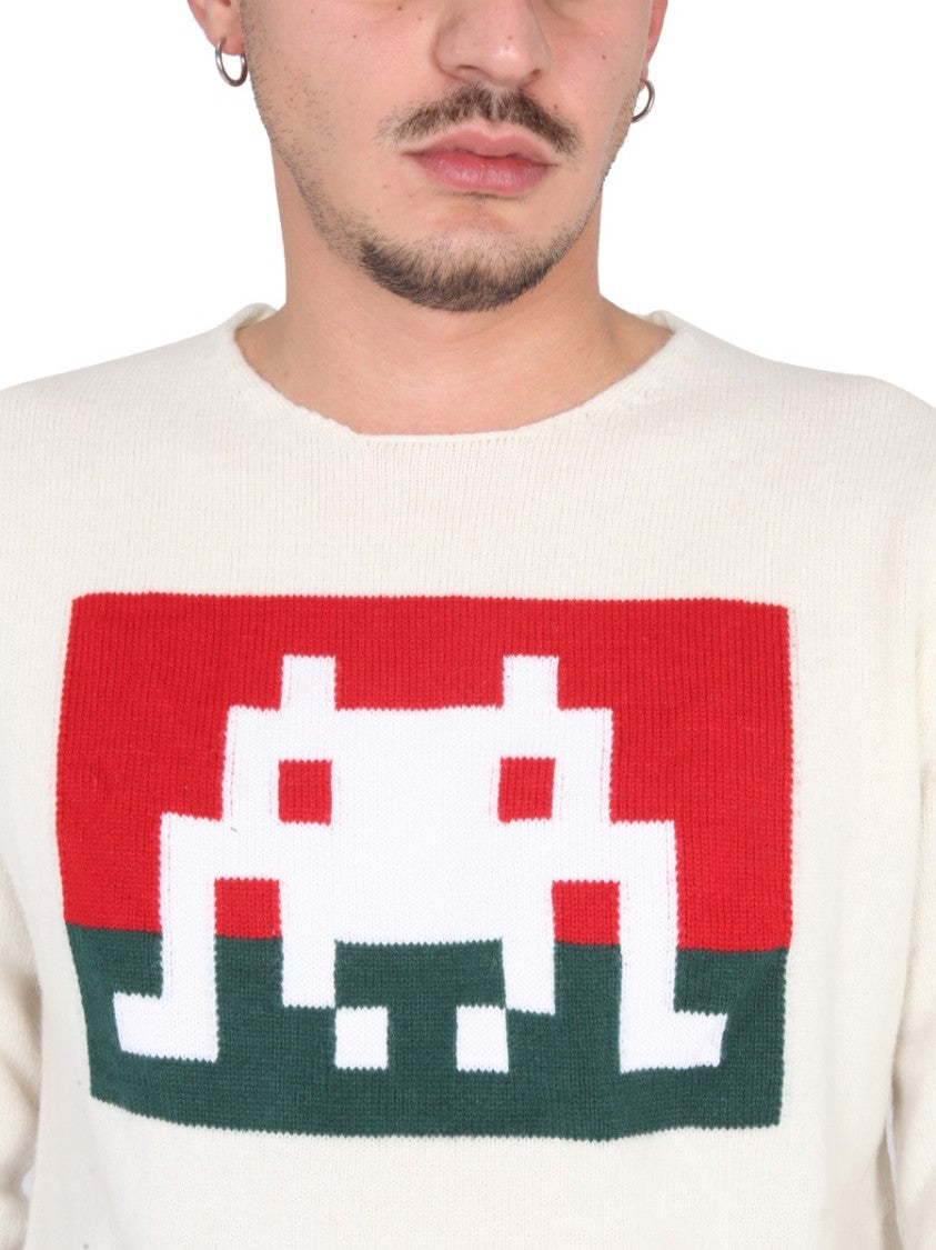 Comme Des Garçons Pixelated Graphic Wool Jersey