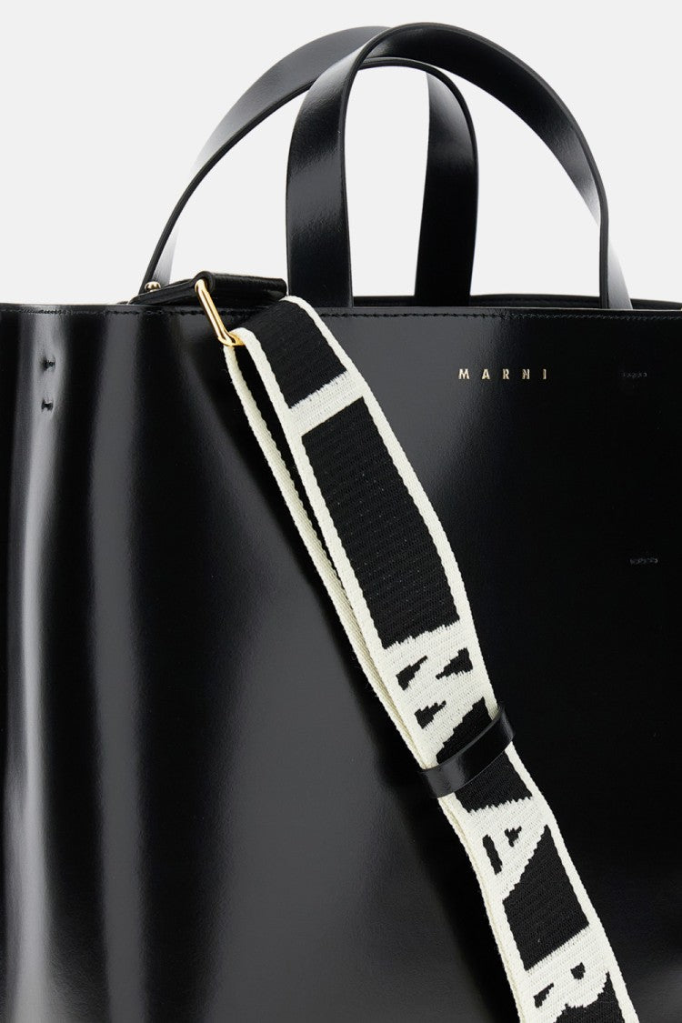 Marni North/South Museo Tote Bag In Smooth Calf Leather