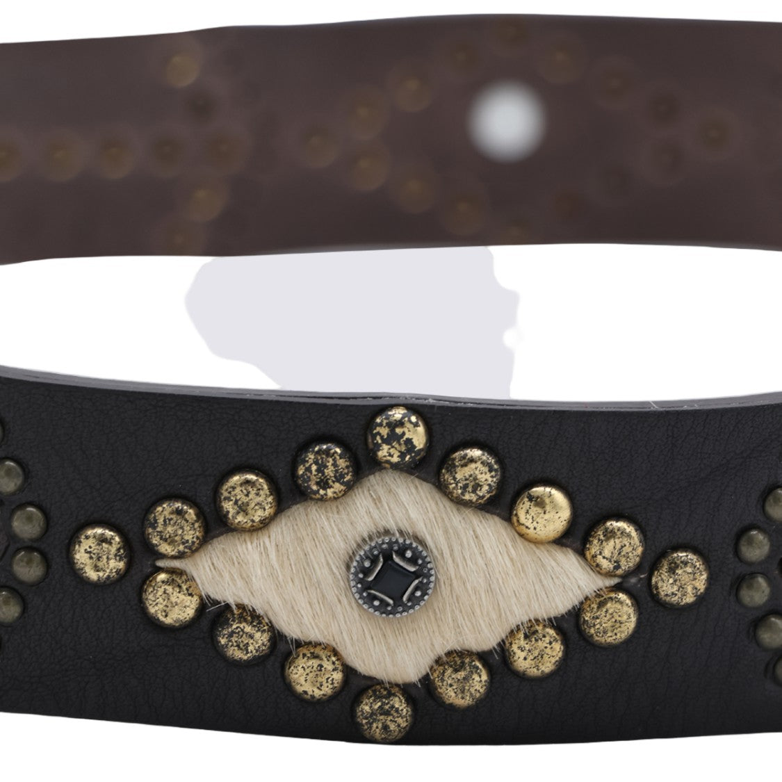 Golden Goose Textured Leather Belt With Metallic Studs