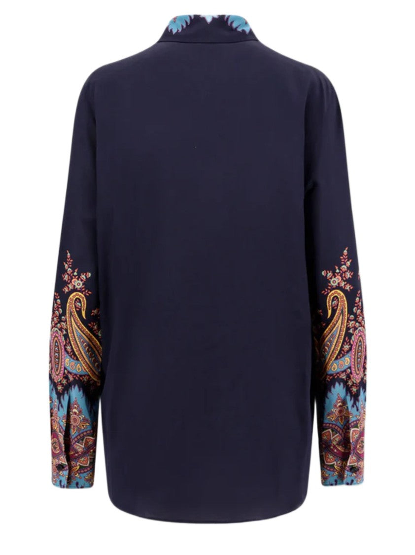 Etro Intricately Patterned Silk Shirt With Classic Collar