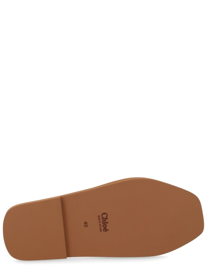 Chloé Woody Flat Logo Print Slide Sandals