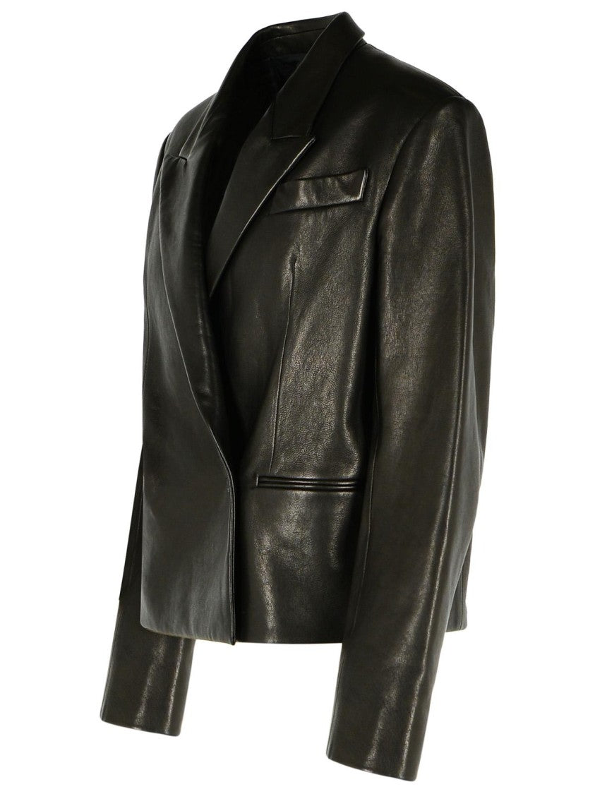 Khaite 'Tanni' Black Leather Jacket