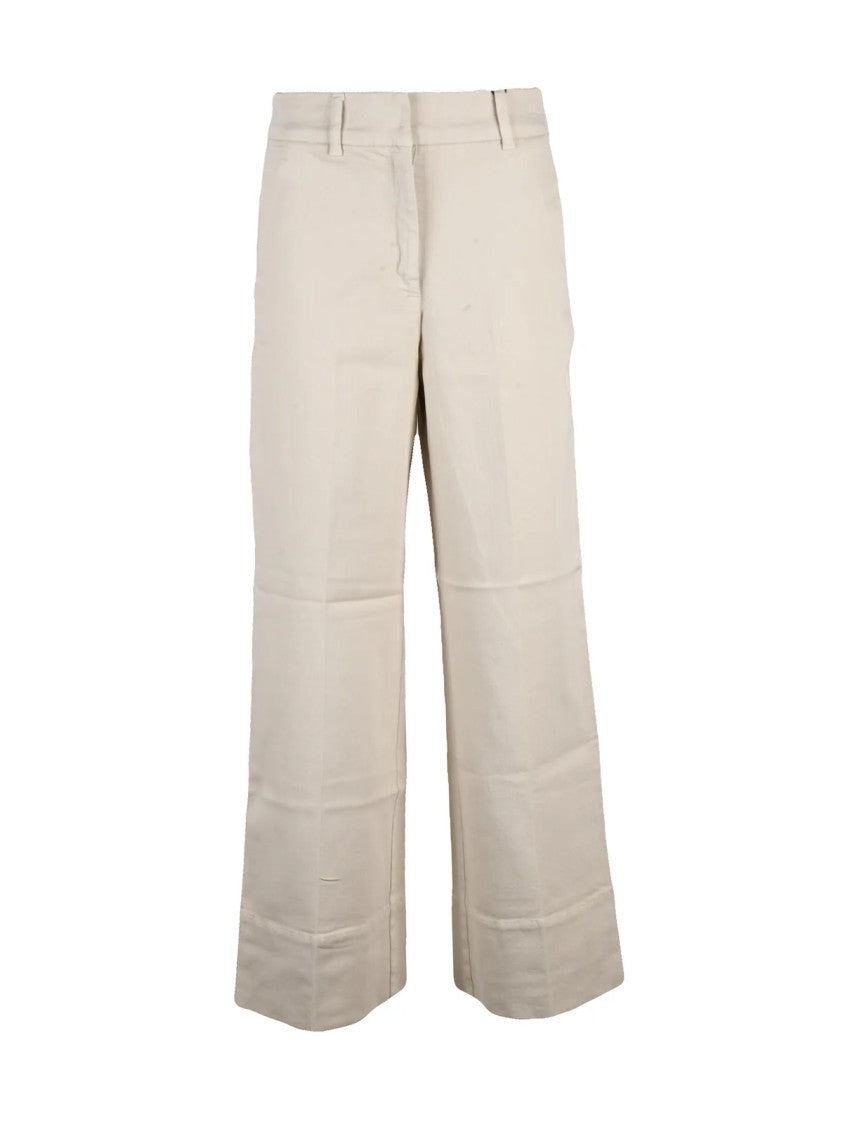 Marella Sport White High-Waisted Wide-Leg Jeans
