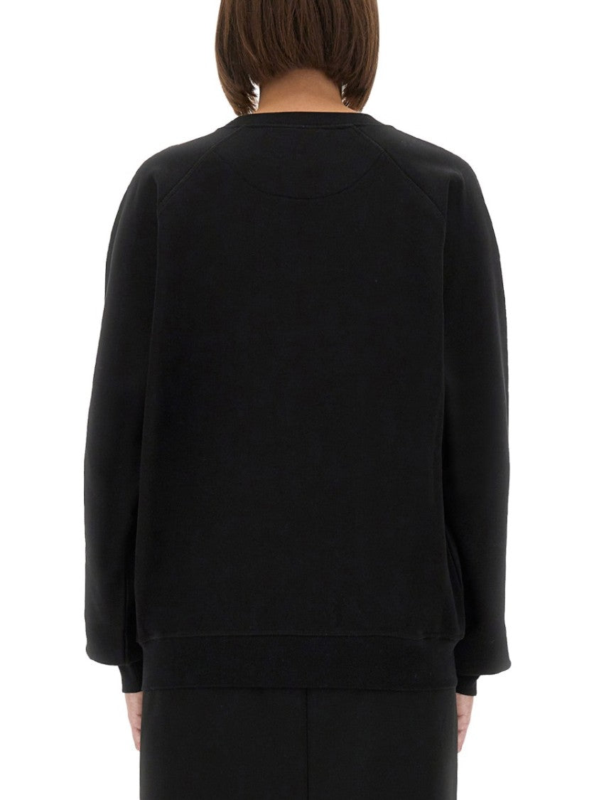Vivienne Westwood Raglan Sleeve Black Sweatshirt With Embroidered Detail