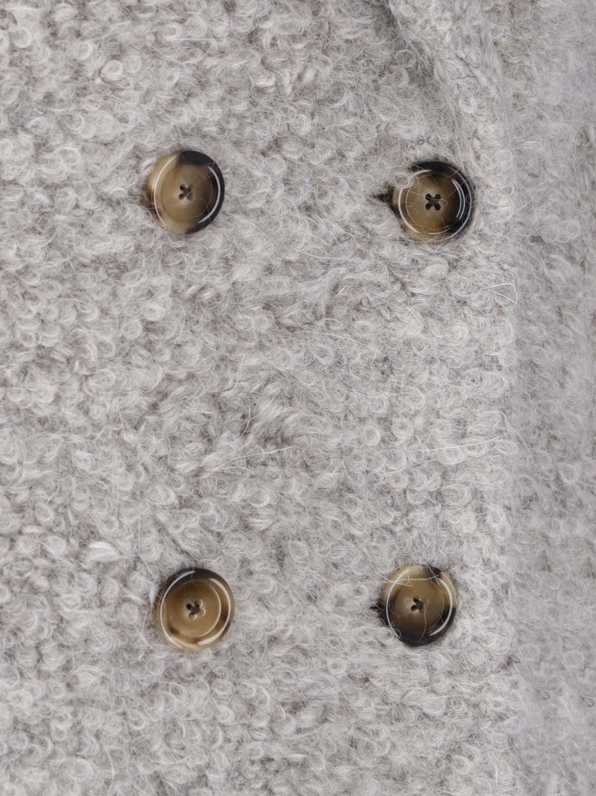 Lardini Grey Boiled Wool-Blend Blazer