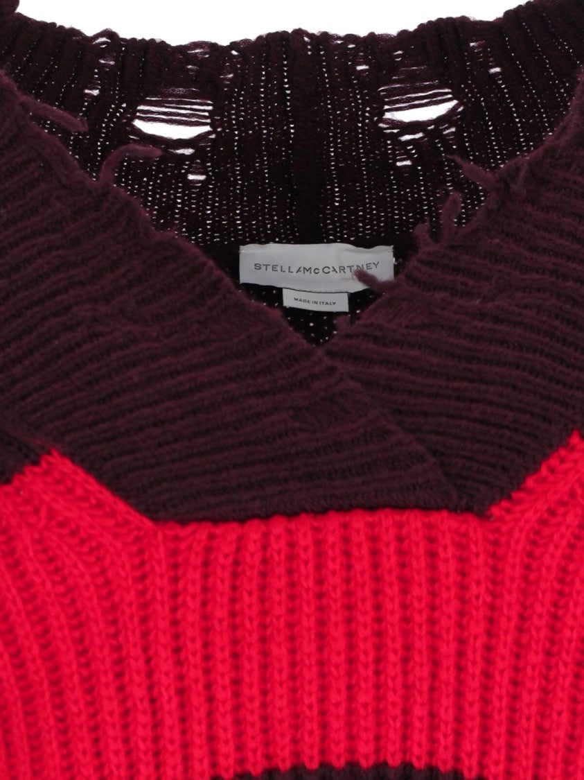 Stella Mccartney Striped Wool Sweater – Red